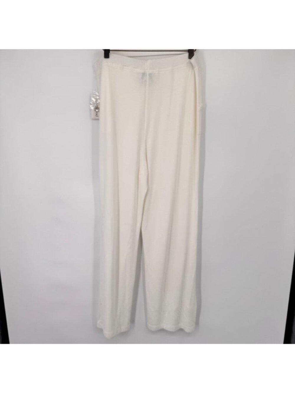 Peck & Peck Womens White Wide-Leg Pants  Button Detail size large pockets New - Picture 4 of 9